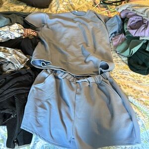 Large blue short and t shirt set